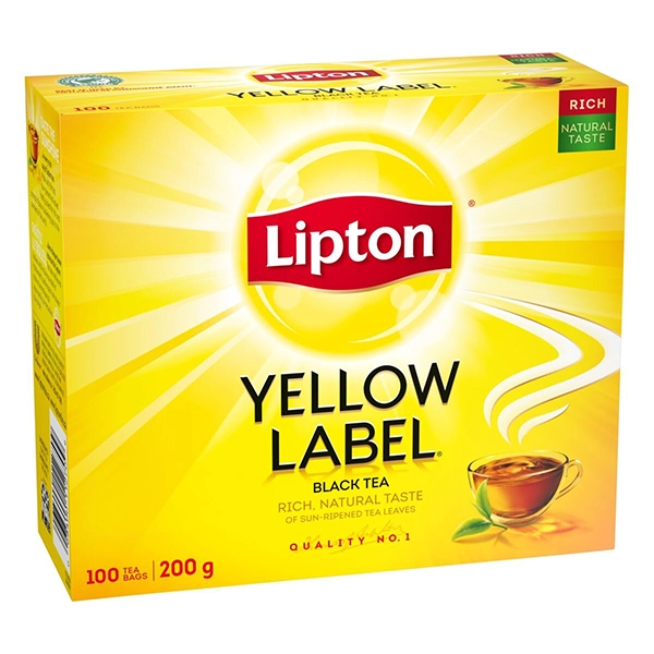 چای کیسه ای لیپتون YELLOW LABEL بسته 100 عددی