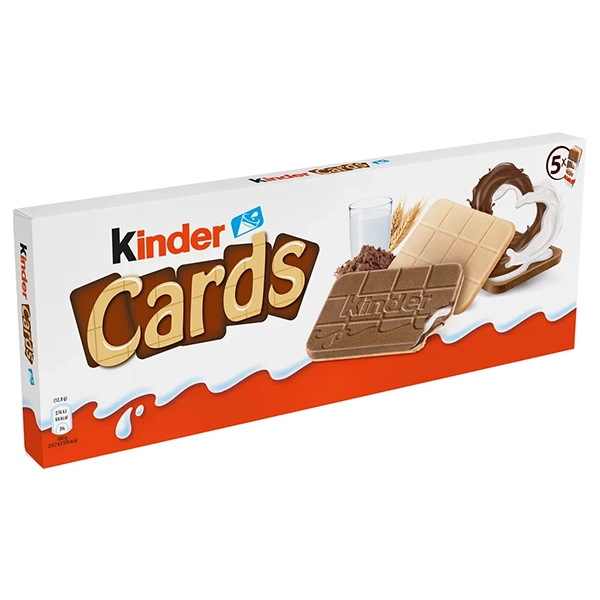 بیسکوییت شکلاتی کیندر کاردز kinder cards بسته ۵ عددی