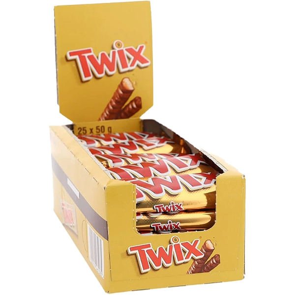 شکلات عسلی تویکس Twix بسته 25 عددی