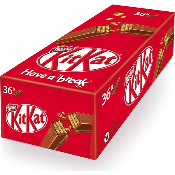 شکلات شیری 2 انگشتی کیت کت KitKat بسته 36 عددی